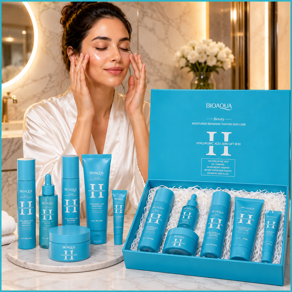 Kit Completo de Ácido Hialurónico Bioaqua – Rutina Facial de 6 Pasos