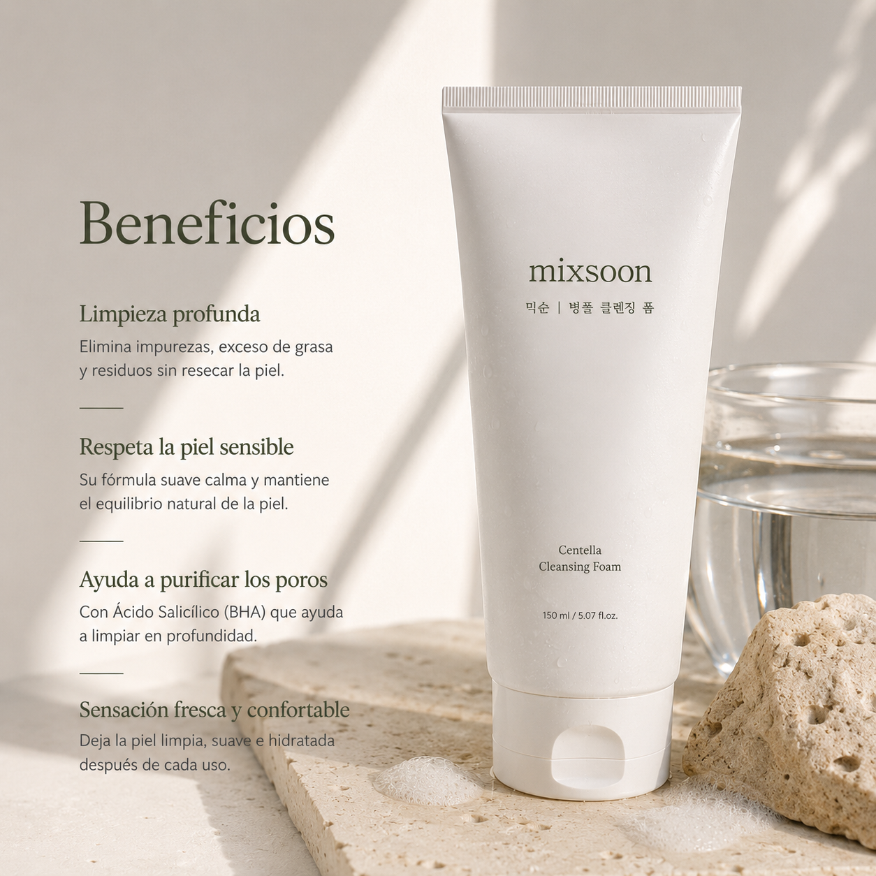 Espuma Limpiadora de Centella Asiática 150 ml