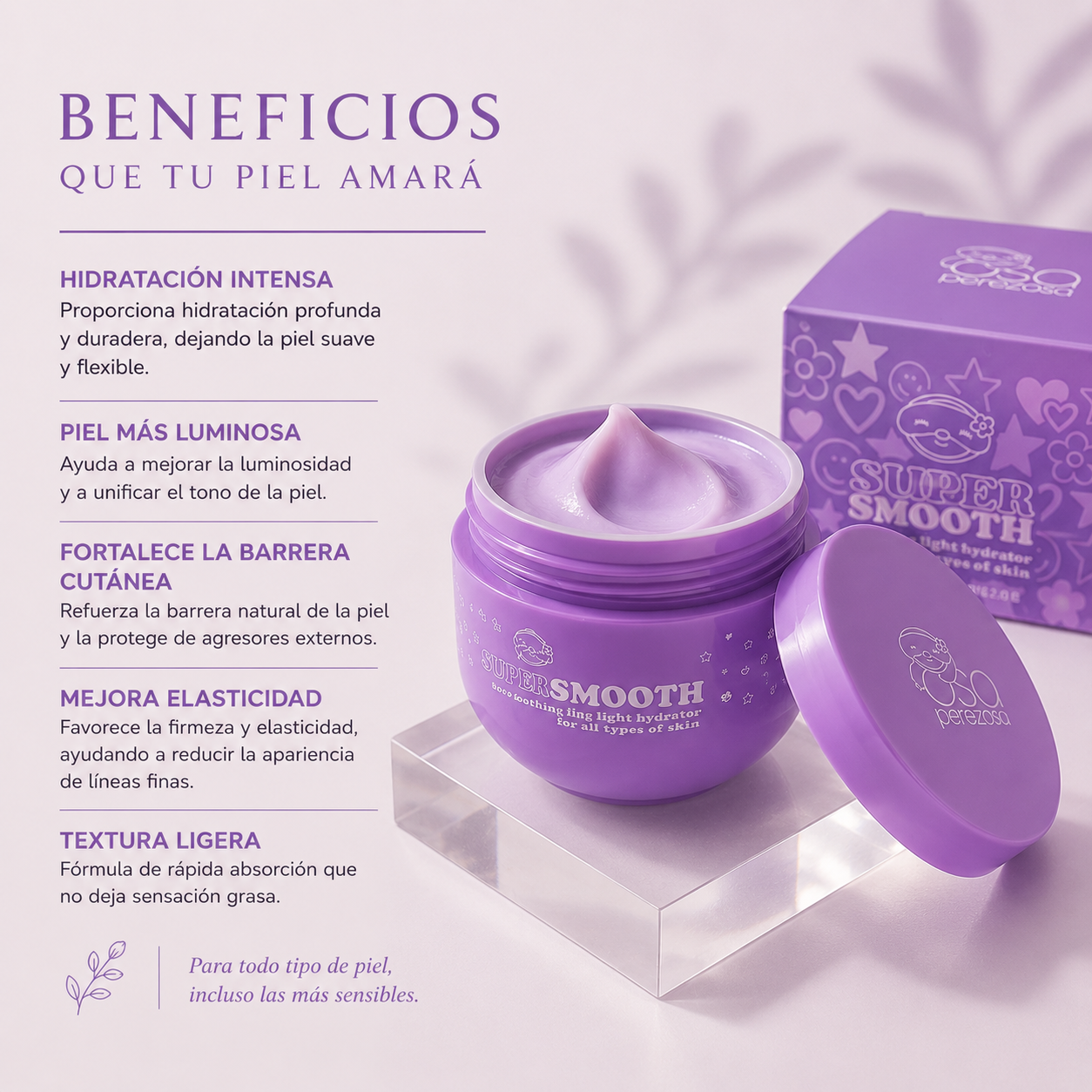 Crema Facial Hidratante Super Smooth Osa Perezosa 100 ml