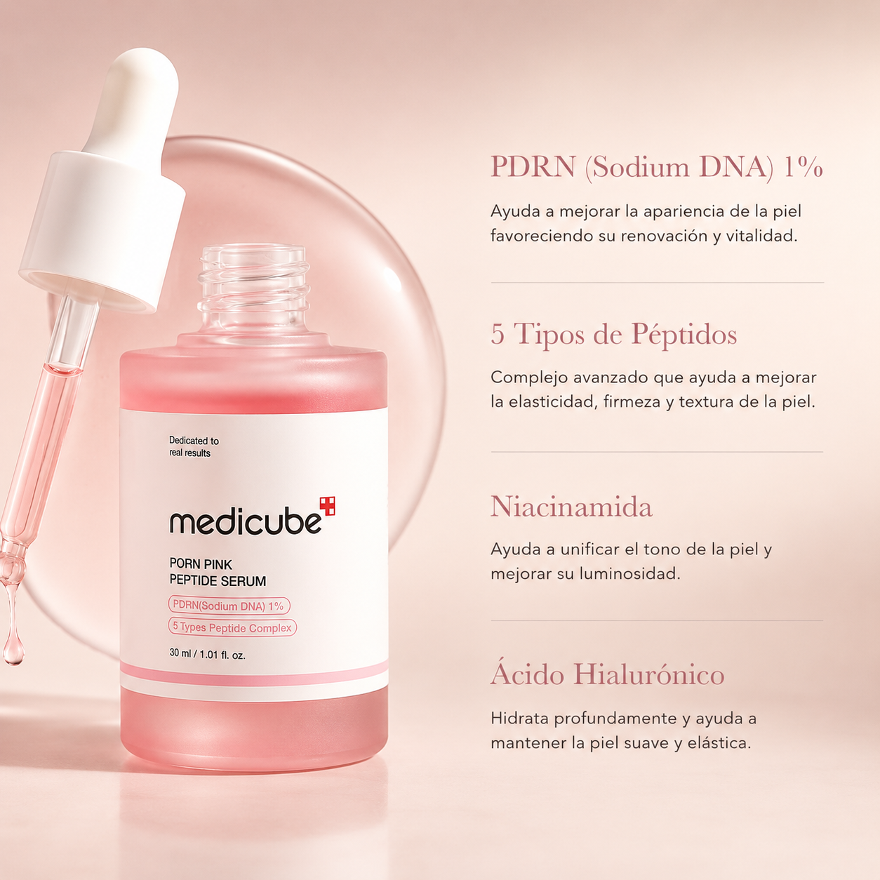 Sérum PDRN Péptido Rosa Antiedad 30 ml