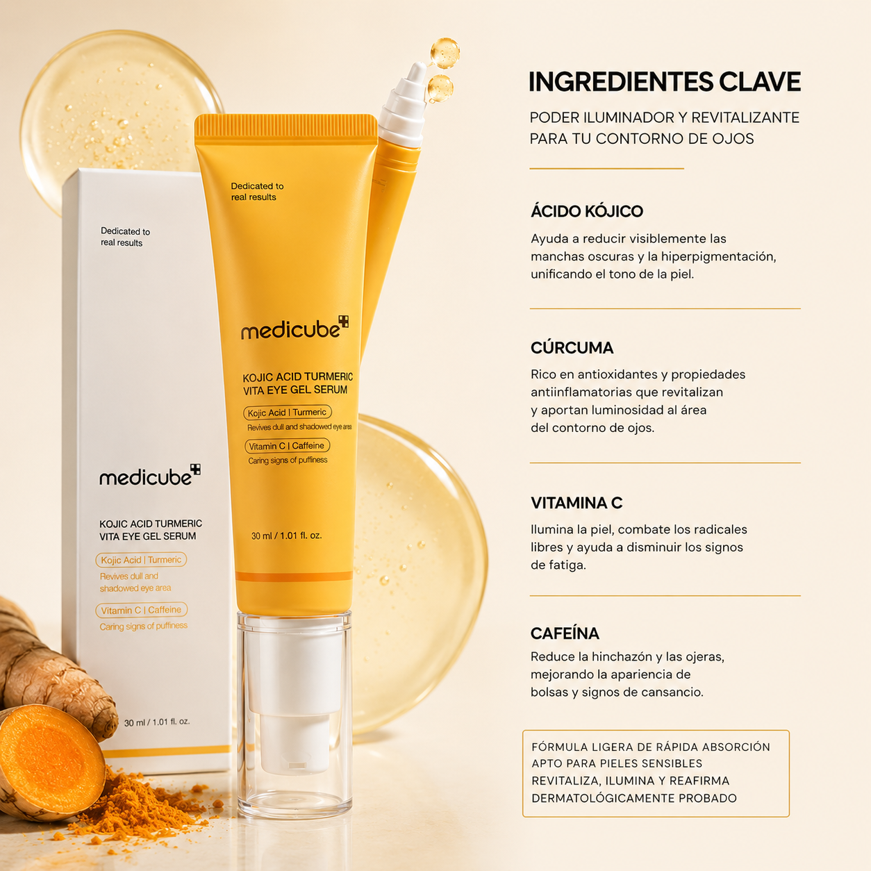 Medicube Kojic Acid Turmeric Vita Eye Gel Serum 30 ml