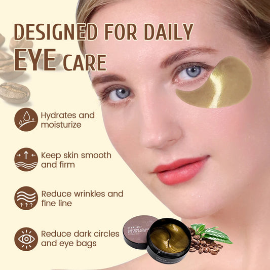 Caffeine Collagen Under Eye Patches – Reduce Dark Circles & Puffiness – Hydrating Eye Mask (60 Pcs)